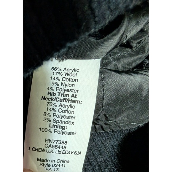 J Crew Boucle Bomber Jacket style #03441 Sz 2 Blue strechy Knit tweed lined N88 - Picture 7 of 10